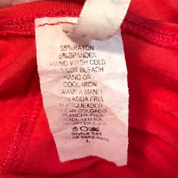 Moa Short Sleeve Top Orange and Purple Sz L - Picture 5 of 6